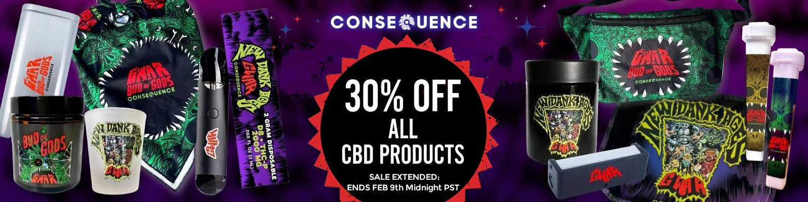 CBD 30 Percent OFF at the Consequence Shop
