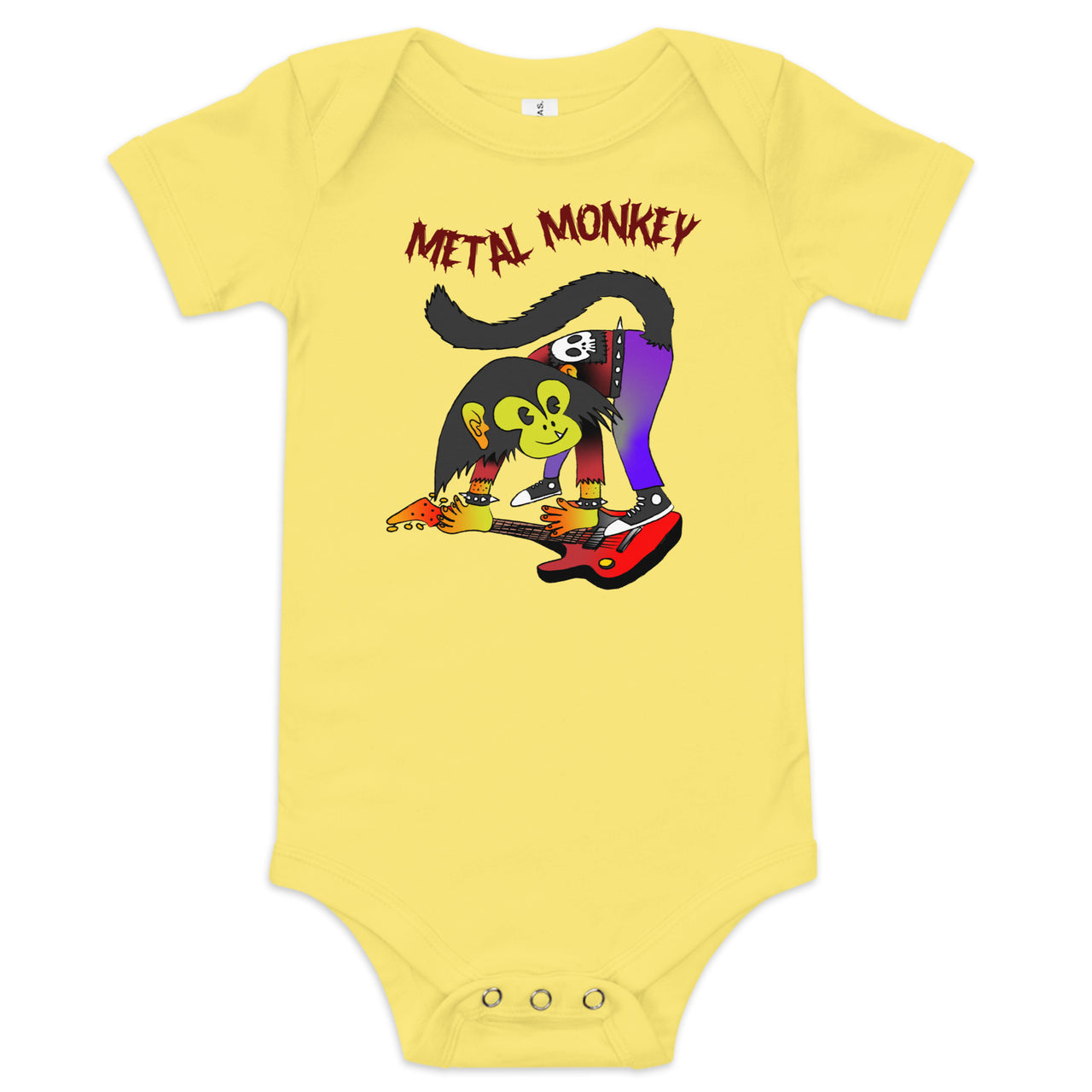 Metal Monkey Baby Short Sleeve Onesie